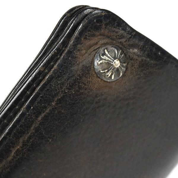 CHROME HEARTS 銀座店 クロムハーツ オールド 1スナップ ウォレット 二つ折り財布 レザー SV925 黒 101350 ...