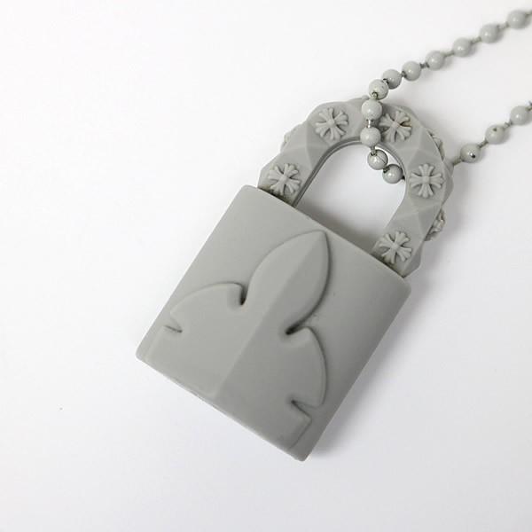 CHROME HEARTS 銀座店 クロムハーツ パドロック フレアニー ラバー ネックレス メンズ ボールチェーン グレー 101457 CHROME HEARTS 銀座店 クロムハーツ パドロック フレアニー ラバー