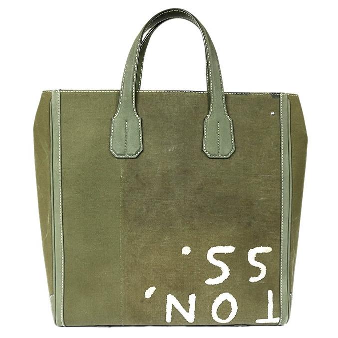 READYMADE 銀座店 レディメイド トートバッグ 英字プリント ヴィンテージコットン メンズ カーキ 101465 READYMADE 銀座店 レディメイド トートバッグ 英字プリント