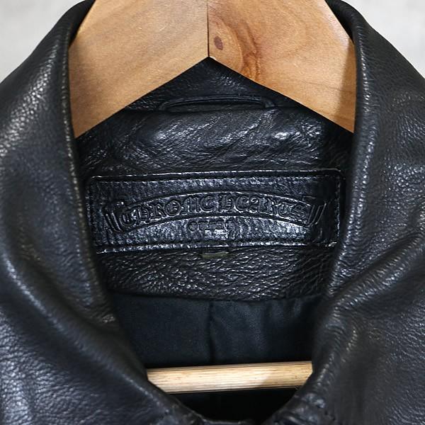 CHROME HEARTS 正規品 レザージャケット クロスボールボタン 本革 CHROME HEARTS（クロムハーツ） クロスボールボタン レザー ムートン
