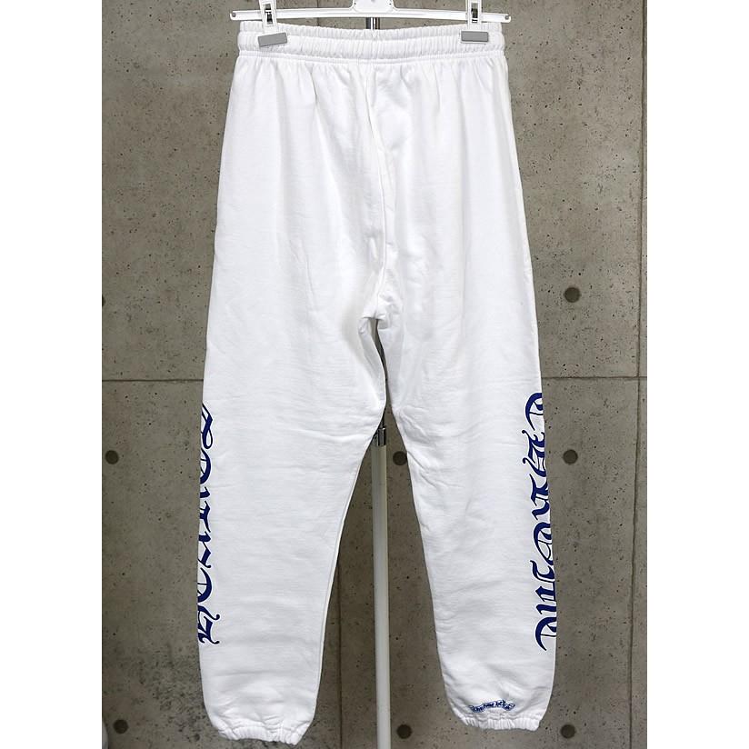 CHROME HEARTS 銀座店 クロムハーツ 新品 オールドイングリッシュ ロゴ スウェットパンツ メンズ size:L 白/青 101740の画像