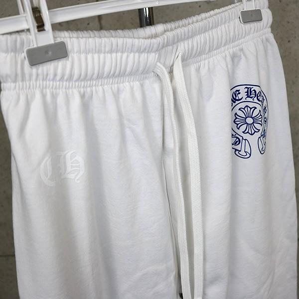 CHROME HEARTS 銀座店 クロムハーツ 新品 オールドイングリッシュ ロゴ スウェットパンツ メンズ size:L 白/青 101740の画像