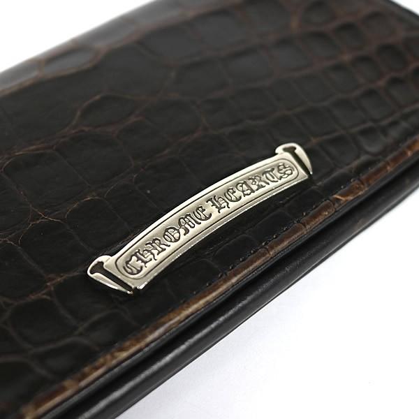一茶クロムハーツシングルフォールド(極美品) CHROME HEARTS 銀座店 クロムハーツ シングルフォールド アリゲーター