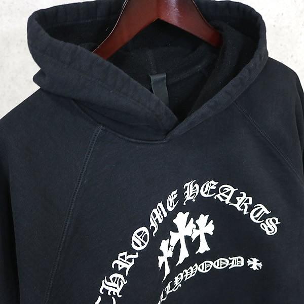 Chrome Hearts 新品同様 黒フード付きパーカー 袖刺繍デザイン CHROME HEARTS 銀座店 クロムハーツ SAILIN ON 3セメタリー 刺繍