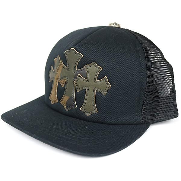 CHROME HEARTS 銀座店 クロムハーツ 新品 セメタリークロスパッチ トラッカーキャップ メンズ SV925 黒/カモ柄 101931の画像