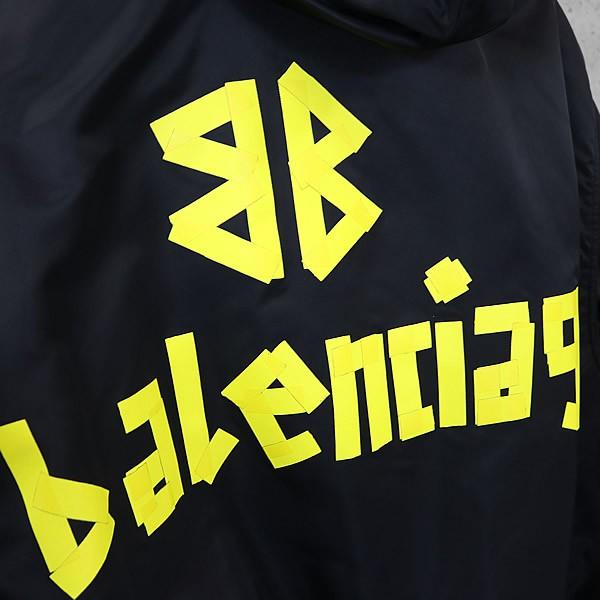 BALENCIAGA 銀座店 バレンシアガ 新品 SALE 2024 Tape Type ライト フーデッド ボンバー ジャケット メンズ size:1 黒 102195の画像