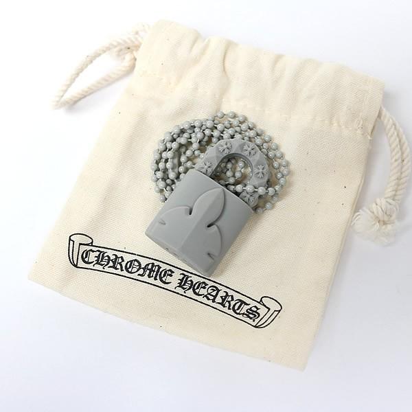CHROME HEARTS 銀座店 クロムハーツ 未使用 フレアニー パドロック ラバー ネックレス ボールチェーン メンズ グレー 102332 CHROME HEARTS 銀座店 クロムハーツ 未使用 フレアニー パドロック