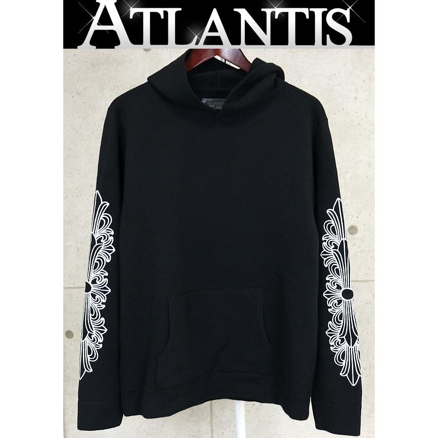 CHROME HEARTS 銀座店 クロムハーツ 新品 フローラルクロス カシミヤ パーカー メンズ SV925 size:L 黒 102360 CHROME HEARTS 銀座店 クロムハーツ 新品 フローラルクロス カシミヤ