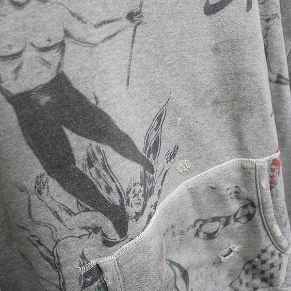 SAINT MICHAEL 銀座店 新品 セント マイケル×Alexis Ross DRAWING HOODIE メンズ size:XL グレー 102609の画像