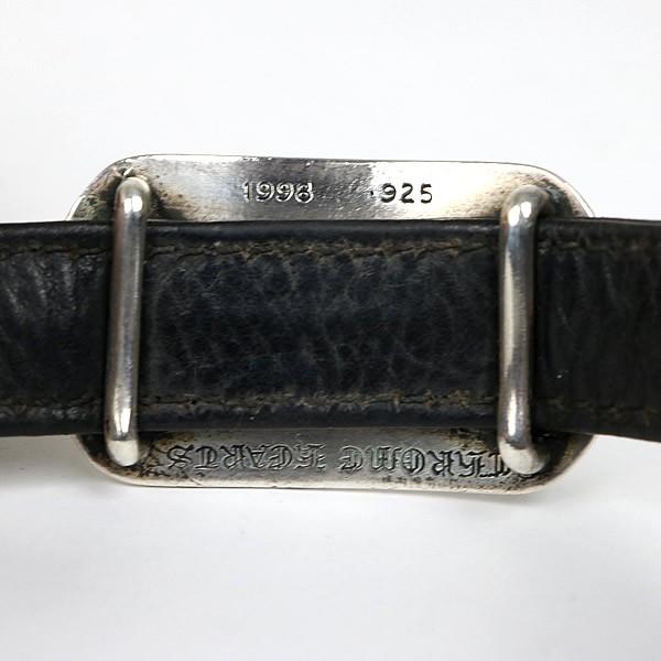 CHROME HEARTS 銀座店 クロムハーツ ドッグタグ ガンスリンガー クロスボール レザー ブレス メンズ シルバー SV925 黒 102633 CHROME HEARTS 銀座店 クロムハーツ ドッグタグ ガンスリンガー クロス