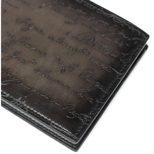 Berluti 銀座店 ベルルッティ 新品 マコレ カリグラフィ コンパクトウォレット レザー メンズ 黒系 102699の画像