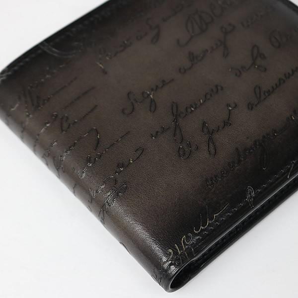 Berluti 銀座店 ベルルッティ 新品 マコレ カリグラフィ コンパクトウォレット レザー メンズ 黒系 102699の画像