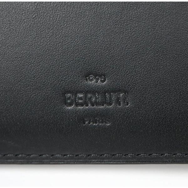 Berluti 銀座店 ベルルッティ 新品 マコレ カリグラフィ コンパクトウォレット レザー メンズ 黒系 102699の画像