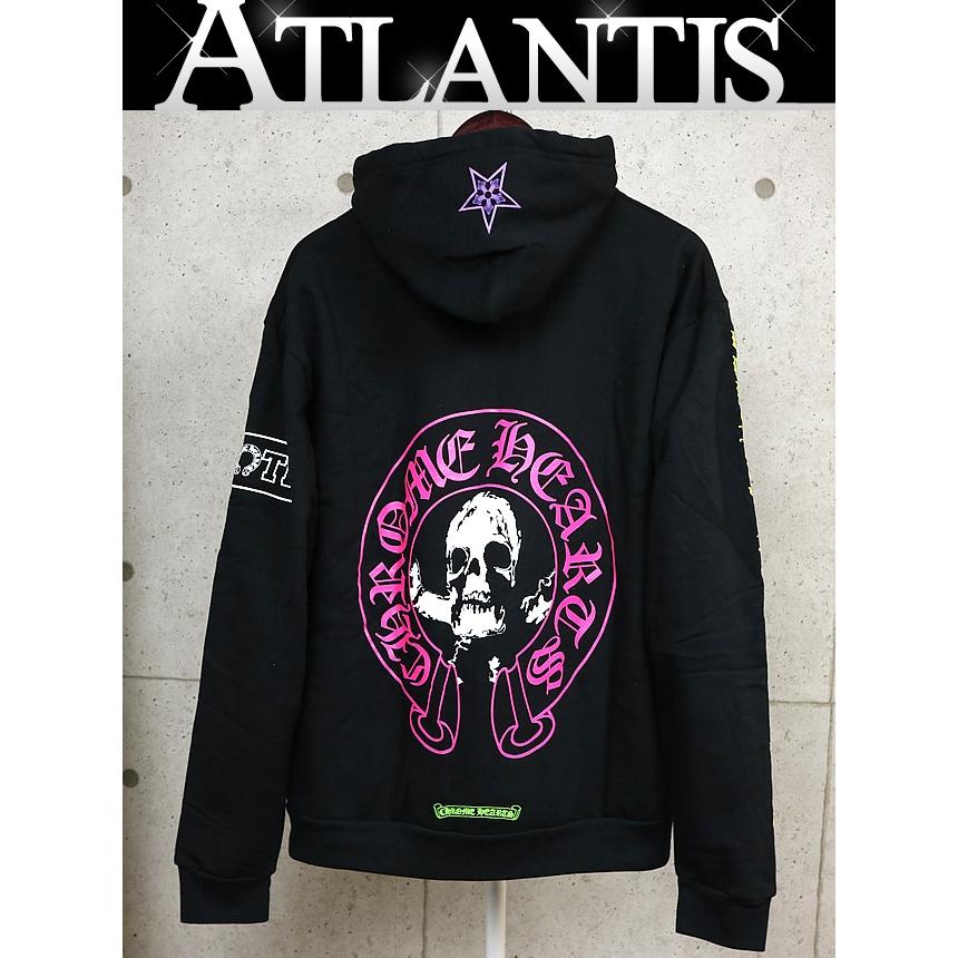 CHROME HEARTS 銀座店 クロムハーツ 新品 オンライン限定 FOTI プリント フーディパーカー 長袖 裏起毛 メンズ size:M 黒 103484 CHROME HEARTS 銀座店 クロムハーツ 新品 オンライン限定 FOTI