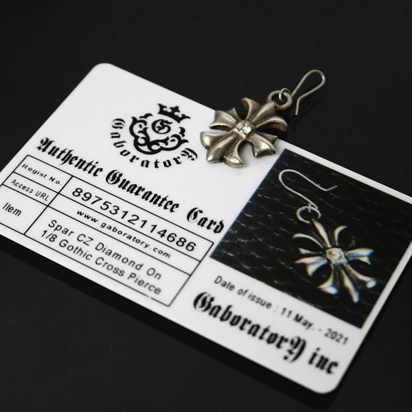 Gaboratory ガボラトリー Spar CZ Diamond on 1/8 Gothic Cross Pierce ピアス メンズ シルバー SV925 103451 |  | 02