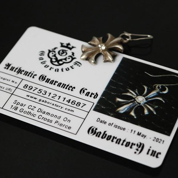 Gaboratory ガボラトリー Spar CZ Diamond on 1/8 Gothic Cross Pierce ピアス メンズ シルバー SV925 103452 |  | 02