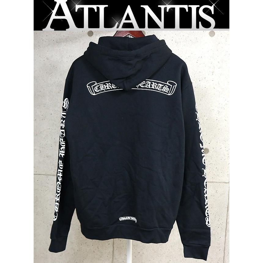 CHROME HEARTS 銀座店 クロムハーツ オールドイングリッシュ スクロールラベル プルオーバーパーカー メンズ size:M 黒 103461 CHROME HEARTS 銀座店 クロムハーツ オールドイングリッシュ