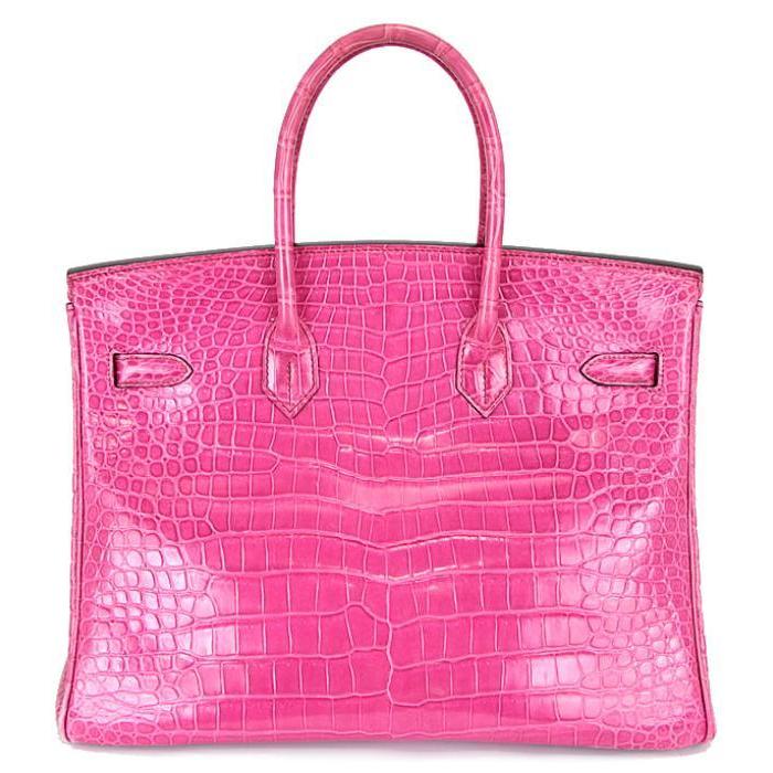 広尾店】HERMES エルメス バーキン35 クロコポロサス フューシャピンク
