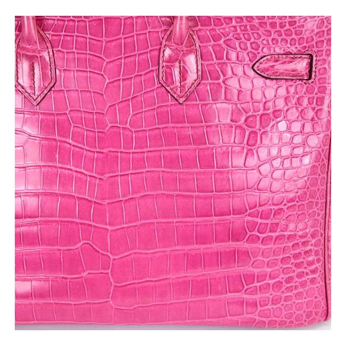 広尾店】HERMES エルメス バーキン35 クロコポロサス フューシャピンク 