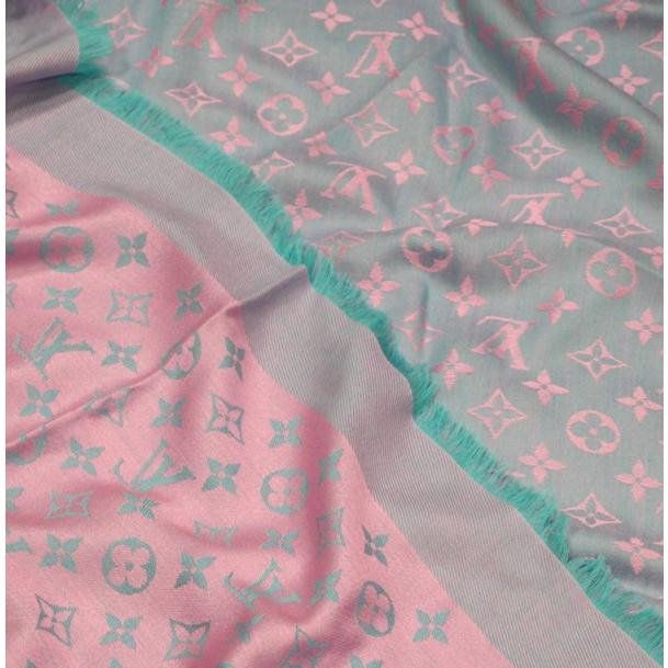 LOUISVUITTON 大判ストール ショール ピンク シルク 中古・古着通販】LOUIS VUITTON (ルイ ヴィトン) モノグラム シルク