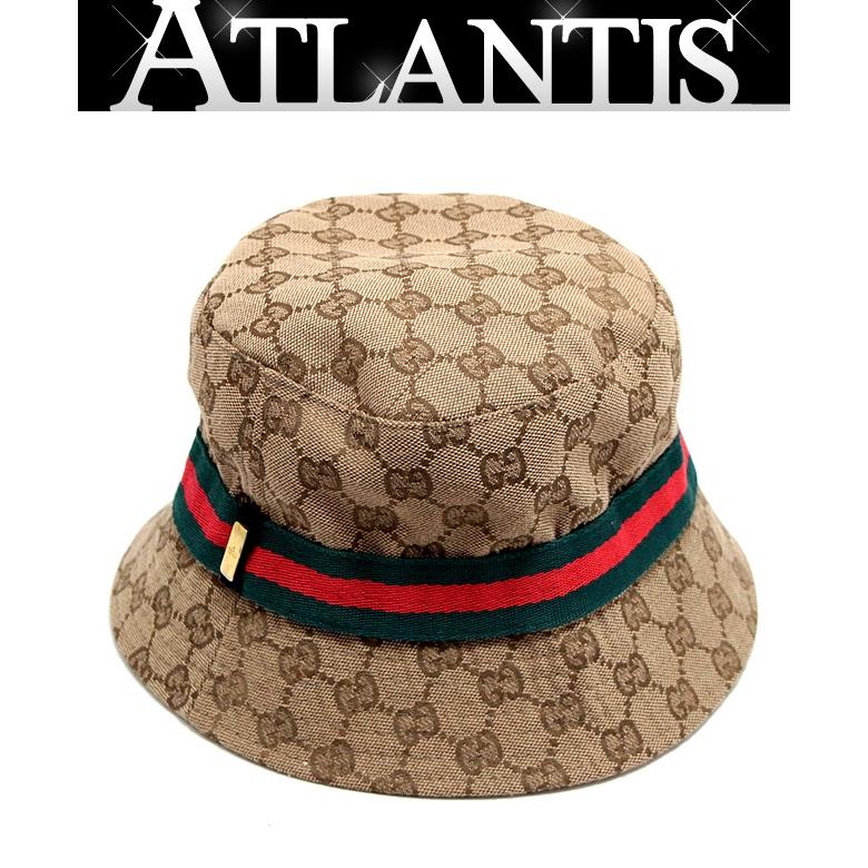 広尾店】グッチ GUCCI GGキャンバス シェリーライン バケットハット