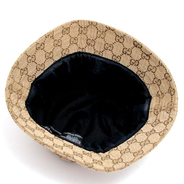 【美品】グッチ GGキャンバス シェリーライン バケットハット 帽子 広尾店】グッチ GUCCI GGキャンバス シェリーライン バケットハット