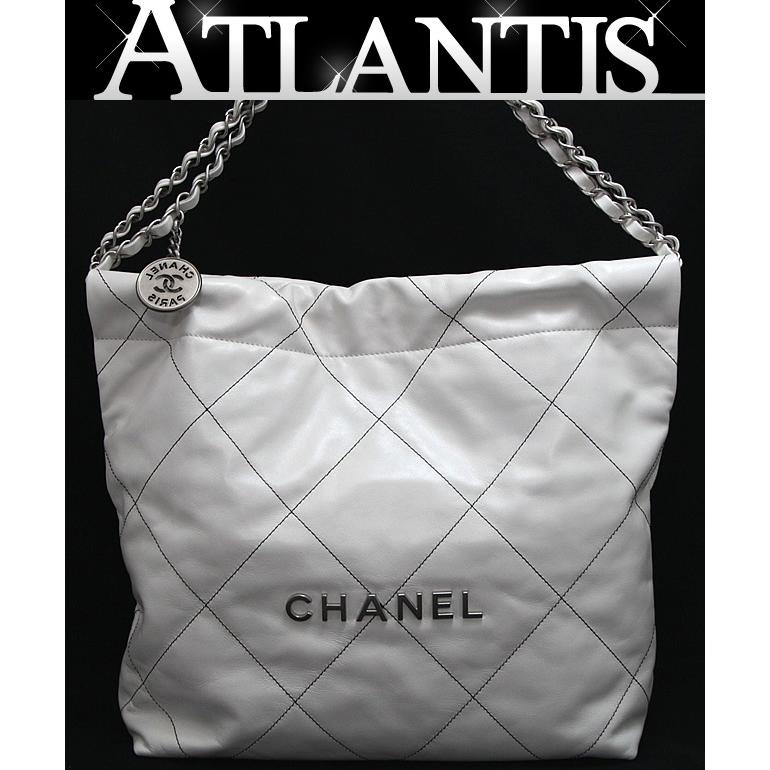 【広尾店】未使用 シャネル CHANEL シャネル22 チェーンショルダーバッグ 白 【14077】 広尾店】未使用 シャネル CHANEL シャネル22 チェーンショルダーバッグ