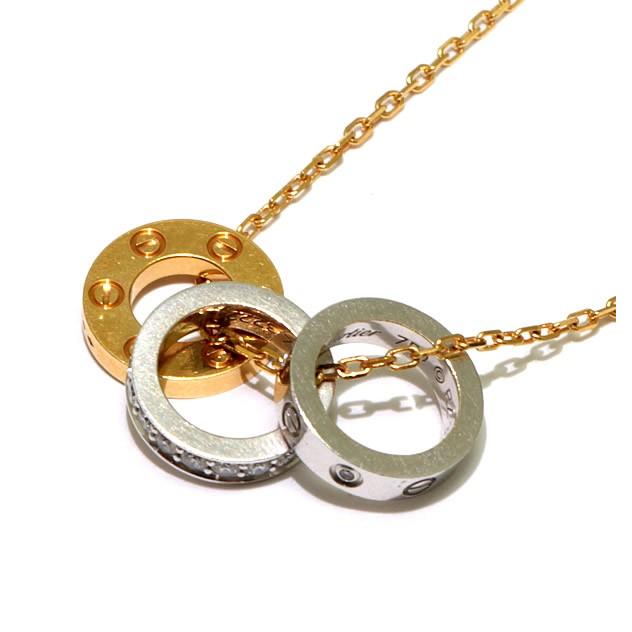 広尾店】 美品 カルティエ Cartier ラブ スリーフープ ネックレス