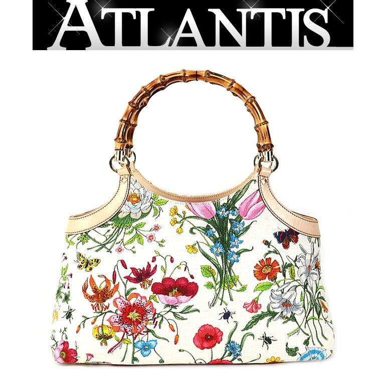 グッチ GUCCI バンブー フローラ 花柄 トートバッグ マルチカラー