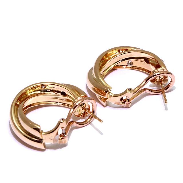 広尾店】極美品 カルティエ Cartier トリニティダイヤピアス K18YG 約