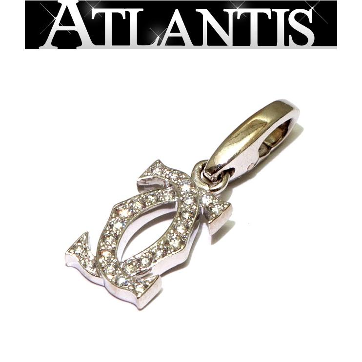広尾店】カルティエ Cartier 2Cダイヤチャーム ペンダントトップ K18WG