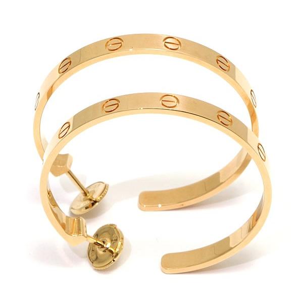広尾店】カルティエ Cartier ラブフープ ピアス K18YG 12.9g G付き
