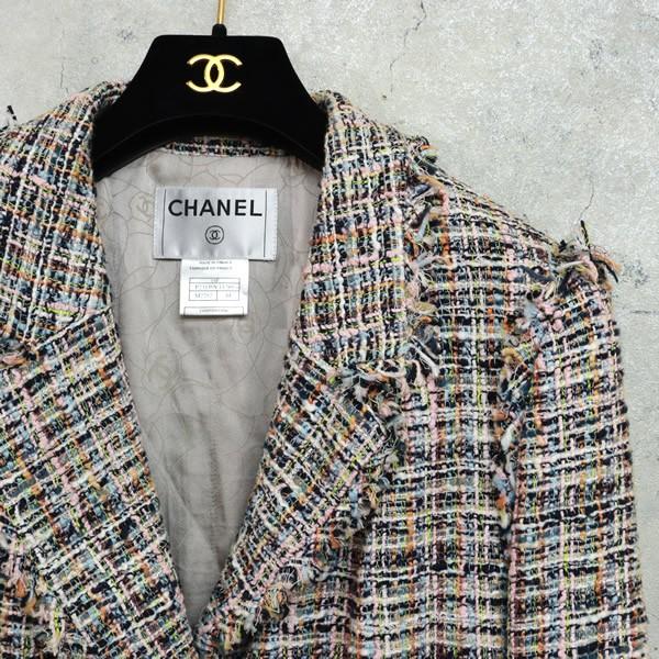 広尾店】シャネル CHANEL ツイード ジャケット ココボタン マルチ