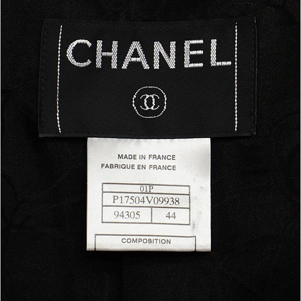 広尾店】シャネル CHANEL ジャケット チェーン カフス 黒 ウール 広尾店】シャネル CHANEL ジャケット チェーン カフス 黒 ウール