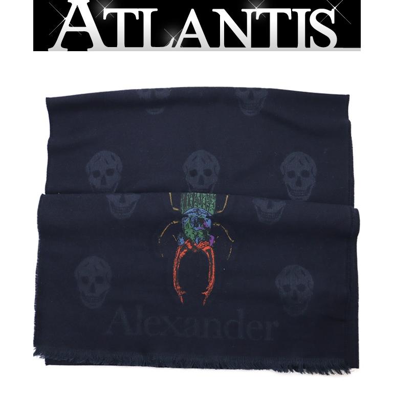 アレキサンダーマックイーン黒ドット×スカルストール、マフラー