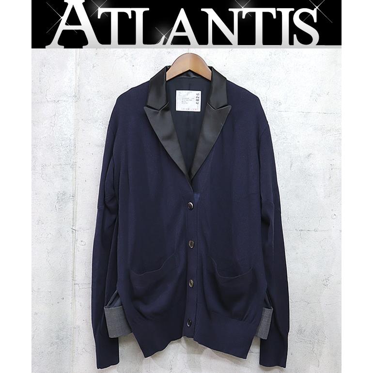 広尾店】美品 サカイ SACAI ジャケットカーディガン size2 ネイビー系 