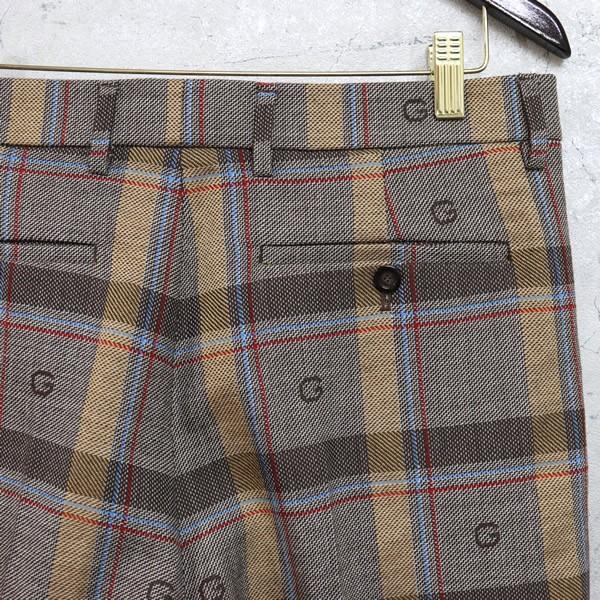 広尾店】未使用 グッチ GUCCI チェック柄 クロップドパンツ 675237