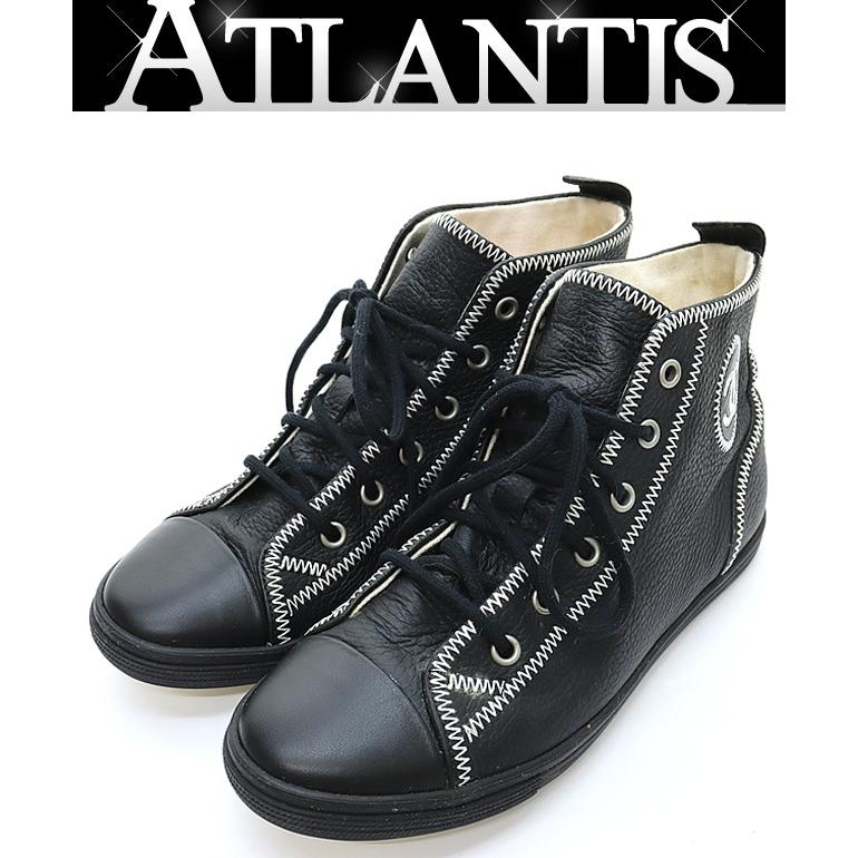 Chanel ハイカットスニーカー ブラック CHANEL （新品・未使用品）シャネル ココマーク 厚底 ハイカット