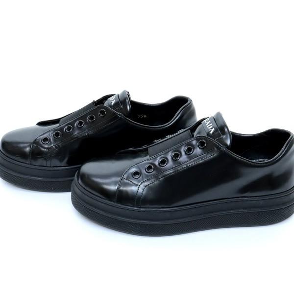 広尾店】美品 プラダ PRADA エナメル厚底スニーカー size35 1/2 1E7621 