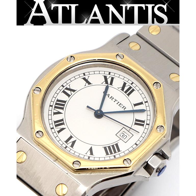 広尾店】 美品 カルティエ Cartier サントス オクタゴン LM デイト 