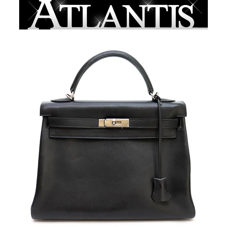 広尾店】エルメス HERMES ケリー32 エヴァーグレイン 黒 □J刻印 2006