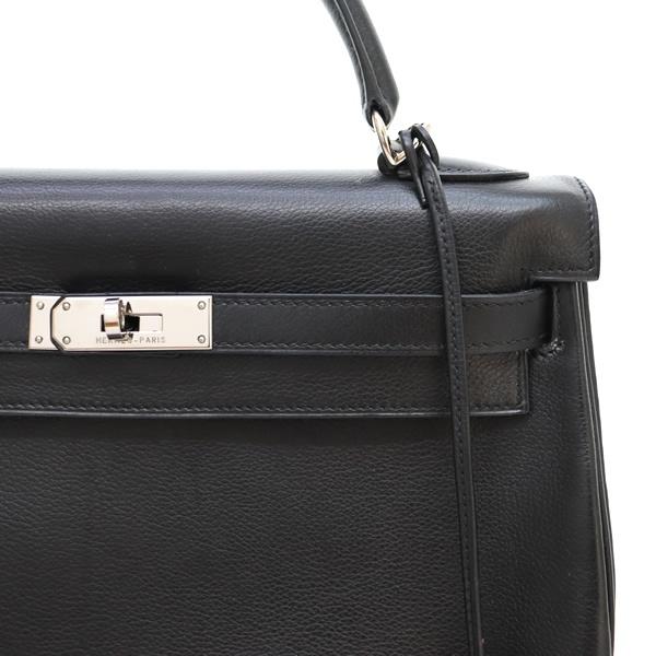 広尾店】エルメス HERMES ケリー32 エヴァーグレイン 黒 □J刻印 2006