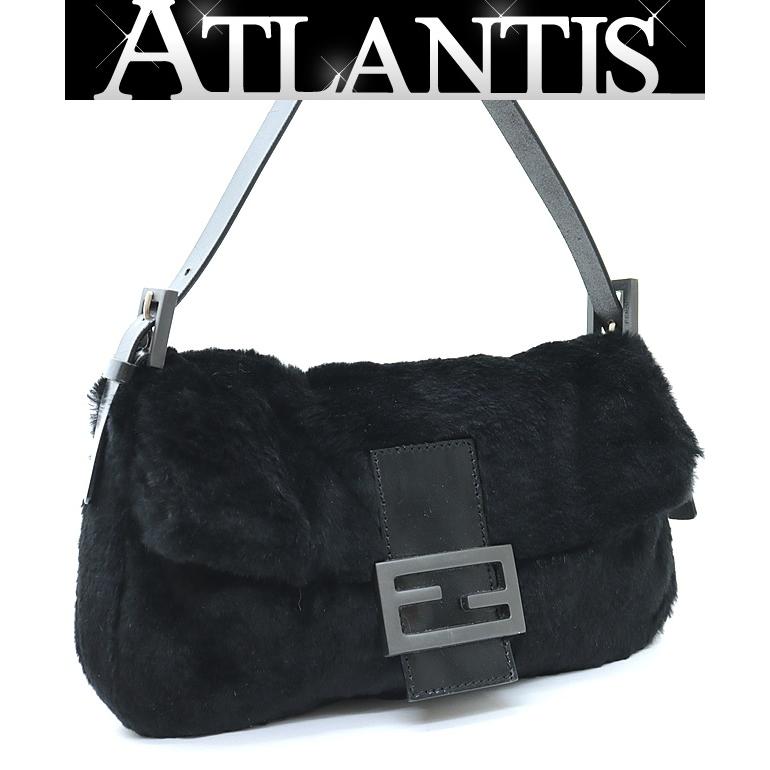広尾店】フェンディ FENDI ファー マンマバケット 黒 【15174