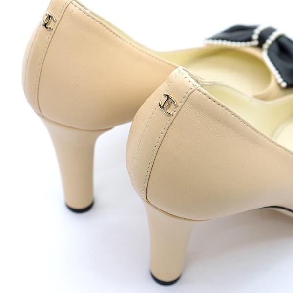 広尾店】 極美品 シャネル CHANEL バイカラーパールパンプス size35 1 