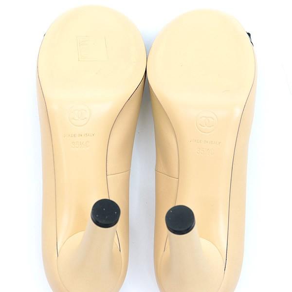 広尾店】 極美品 シャネル CHANEL バイカラーパールパンプス size35 1 