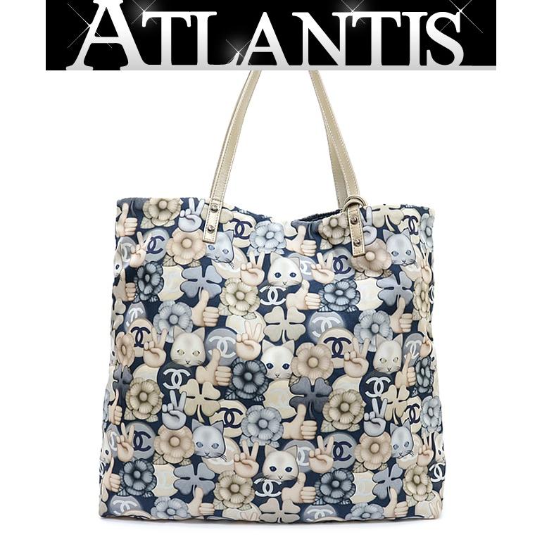 広尾店】美品 シャネル CHANEL シュペットキャットプリントトート