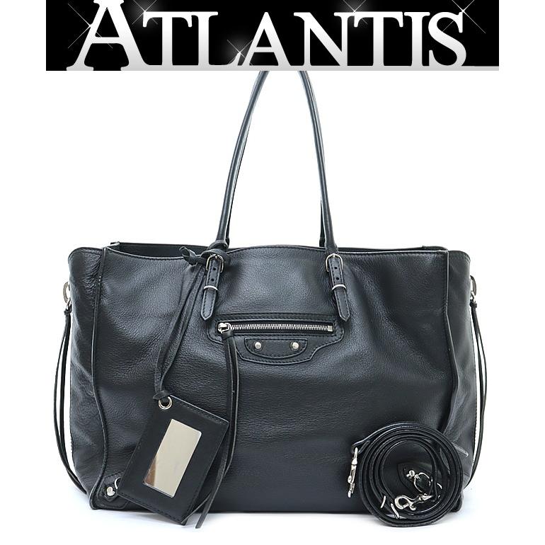 広尾店】 バレンシアガ BALENCIAGA ペーパー 2WAYバッグ ミラー付き 黒 