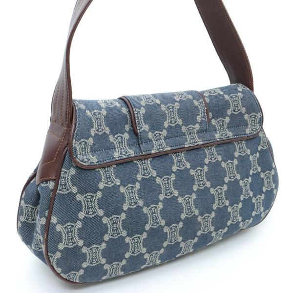 広尾店】セリーヌ CELINE トリオンフ デニム ワンショルダーバッグ  