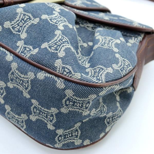 広尾店】セリーヌ CELINE トリオンフ デニム ワンショルダーバッグ  