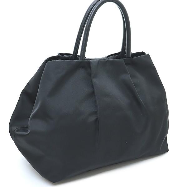 広尾店】 プラダ PRADA リボンハンドバッグ ナイロン×レザー 【15384